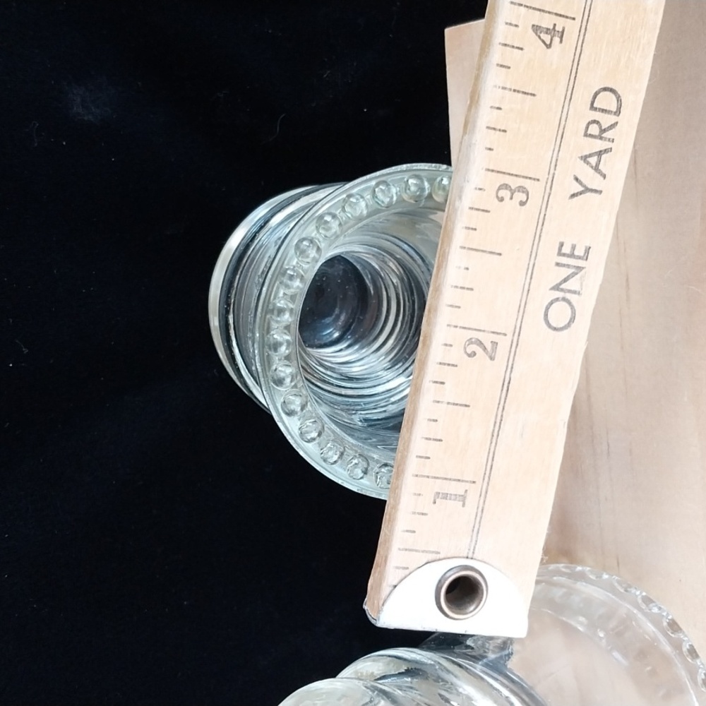 Pair Vintage Hemingray 12 Clear Glass Insulator - Picture 10 of 10
